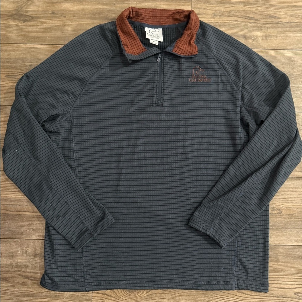 Ducks Unlimited Men’s XL Quarter Zip Pullover | Textured Performance Fleece